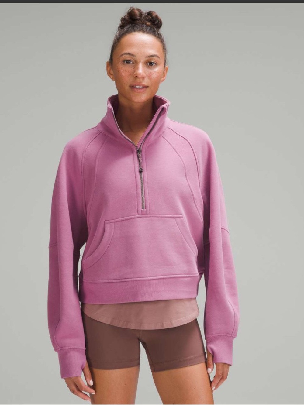 Lululemon Scuba Oversized Funnel Neck Half Zip in Velvet Dust Size XS/S - Picture 3 of 8